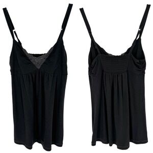 Vintage Y2K 2010 American Eagle Babydoll Camisole Tank Black Size XS Whimsigoth